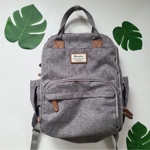Ruvalino diaper bag backpack with many compartments gray color nice cond…